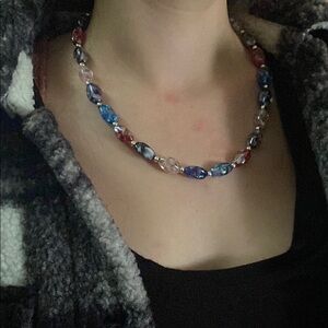 Elegant Multicolor Beaded Glass Necklace